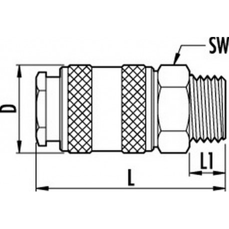 Snelkoppeling met 1/2" Buitendraad 10stuks