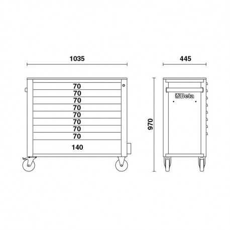 Beta RSC24AXL/9 Gereedschapwagen met 9-laden