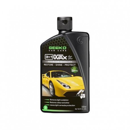 Gecko Polijstmiddel 3 in 1 + Carnauba Fles 500ml